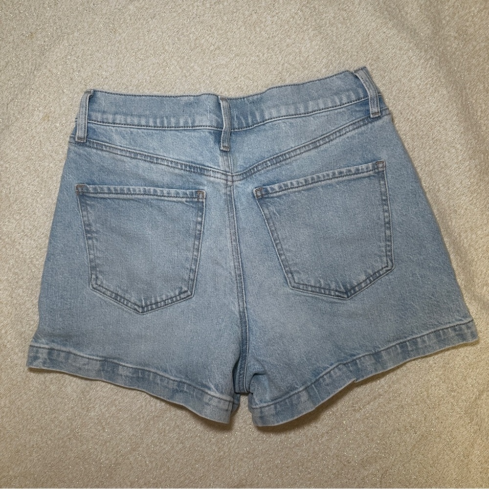 Express Light Blue Jean Mom Shorts - Picture 4 of 5